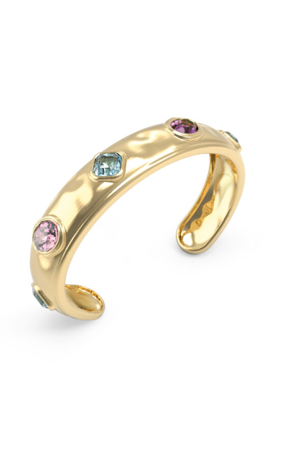 GUESS STEEL MAMOUNIA JUBB05317JWYGMCL Χειροπέδα Χρυσή Με Πολύχρωμες Πέτρες