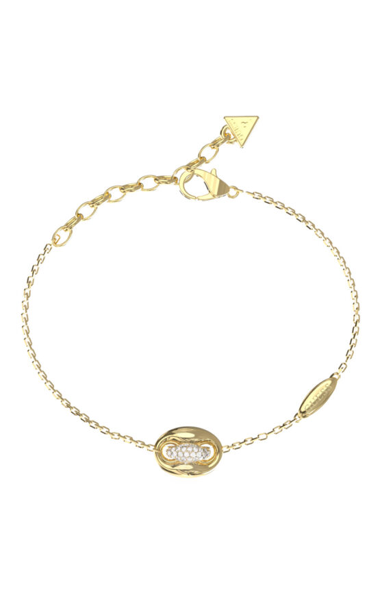 GUESS STEEL MARINA JUBB06224JWYGL Βραχιόλι Χρυσό Με Σχέδιο Με Πέτρες Και Λογότυπο