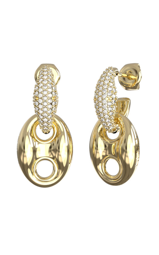 GUESS STEEL MARINA JUBE06221JWYGT/U Σκουλαρίκια Χρυσά Με Πέτρες