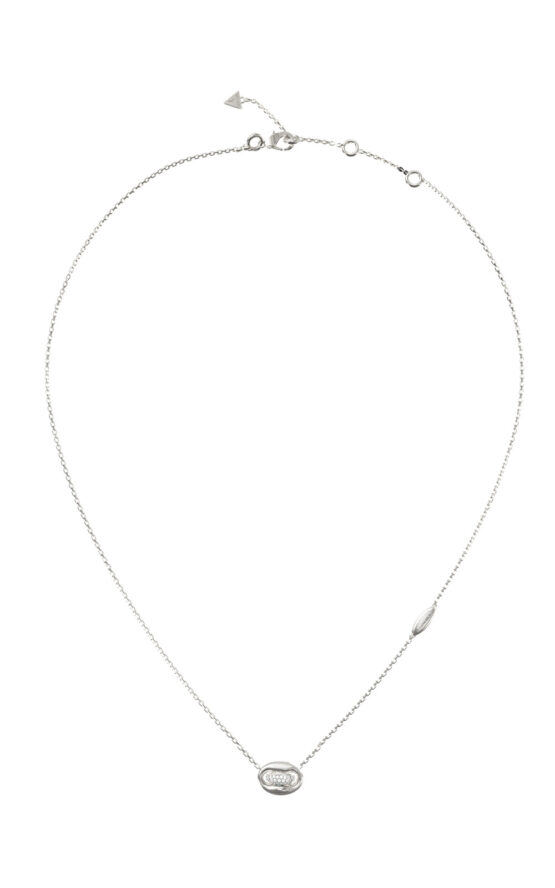 GUESS STEEL MARINA JUBN06223JWRHT/U Κολιέ Ασημένιο Με Σχέδιο Με Πέτρες