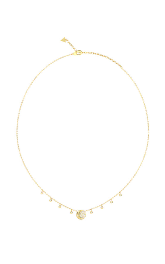 GUESS STEEL MARINA JUBN06238JWYGT/U Κολιέ Χρυσό Με Κρεμαστά Τσαρμ Με Σχέδιο Με Πέτρες