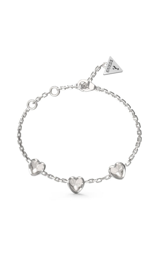 GUESS STEEL MON AMOUR JUBB04611JWRHL Βραχιόλι Ασημένιο Με Καρδιές