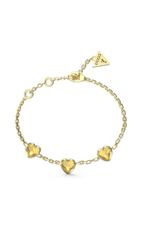 GUESS STEEL MON AMOUR JUBB04611JWYGL Βραχιόλι Χρυσό Με Καρδιές