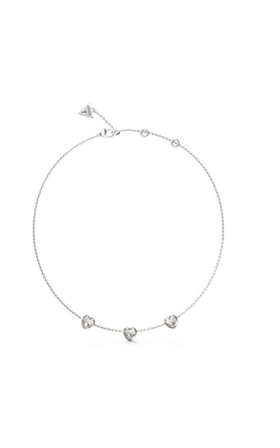 GUESS STEEL MON AMOUR JUBN04610JWRHT/U Κολιέ Ασημένιο Με Καρδιές