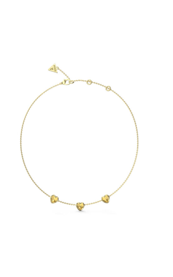 GUESS STEEL MON AMOUR JUBN04610JWYGT/U Κολιέ Χρυσό Με Καρδιές
