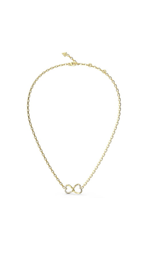 GUESS STEEL MON AMOUR JUBN04616JWYGT/U Κολιέ Χρυσό Με Διπλή Καρδιά