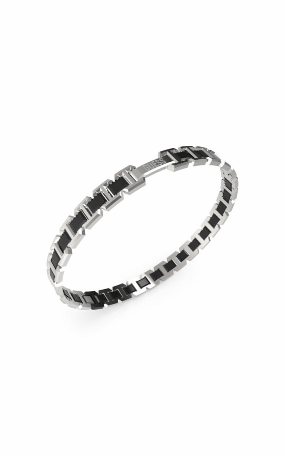 GUESS STEEL MONTECARLO JUMB04030JWSTBKT/U Χειροπέδα Δίχρωμη Με Πέτρες Και Λιοντάρι