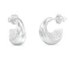 GUESS STEEL MOON DROPS JUBE06249JWRHT/U Κρίκοι Ασημένιοι Με Πέτρες