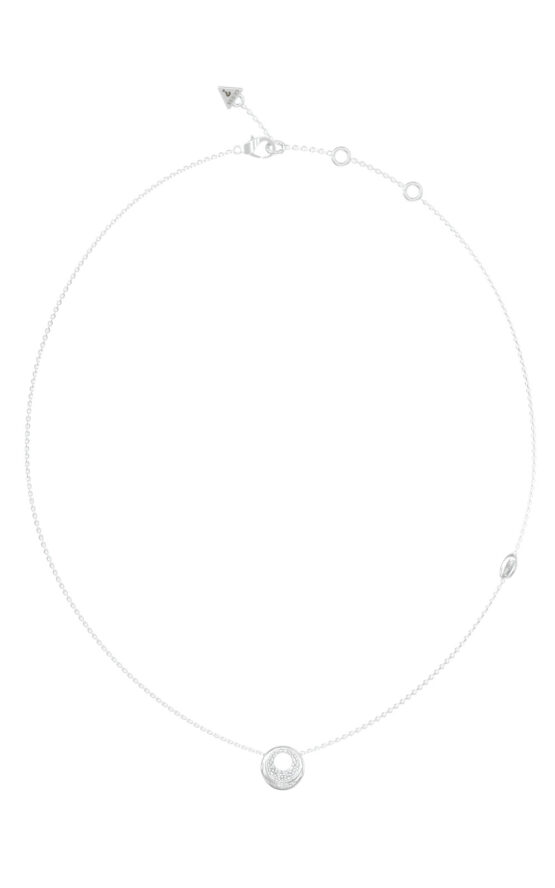 GUESS STEEL MOON DROPS JUBN06245JWRHT/U Κολιέ Ασημένιο Με Σχέδιο Με Πέτρες