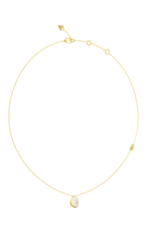 GUESS STEEL MOON DROPS JUBN06252JWYGT/U Κολιέ Χρυσό Με Βότσαλο Με Πέτρες