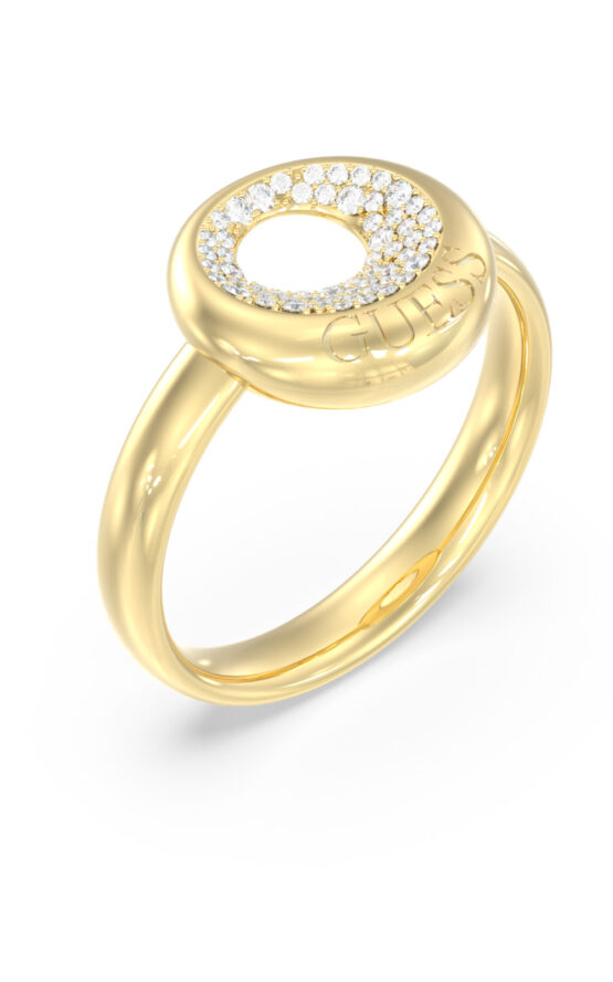 GUESS STEEL MOON DROPS JUBR06248JWYG58 Δαχτυλίδι Χρυσό Με Σχέδιο Με Πέτρες
