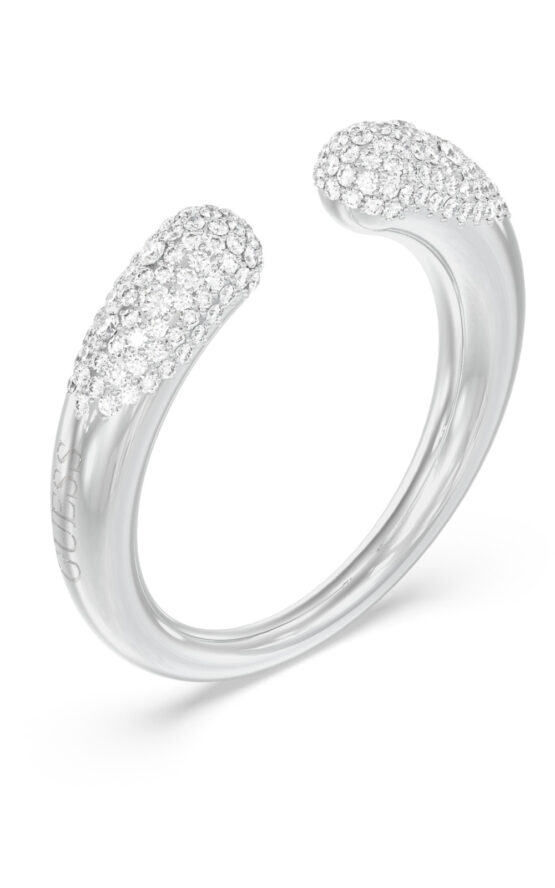 GUESS STEEL MOON DROPS JUBR06256JWRH54 Δαχτυλίδι Ασημένιο Με Πέτρες