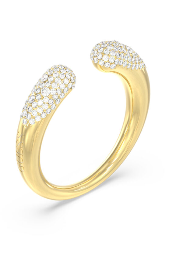 GUESS STEEL MOON DROPS JUBR06256JWYG56 Δαχτυλίδι Χρυσό Με Πέτρες