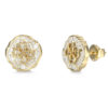 GUESS STEEL MORNING GRACE JUBE06381JWYGT/U Σκουλαρίκια Χρυσά Με Πέτρες Και Λογότυπο