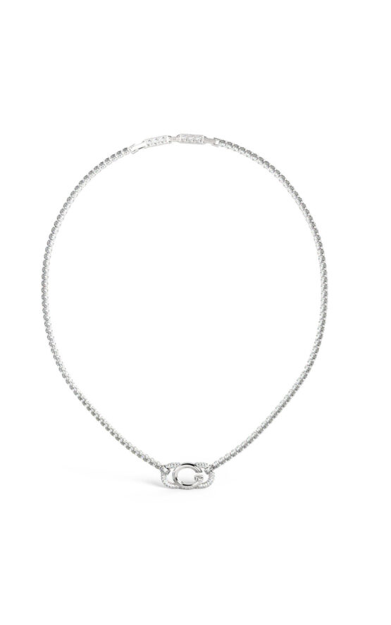 GUESS STEEL OH MY G JUBN04506JWRHT/U Κολιέ Ασημένιο Με Λογότυπο Με Πέτρες