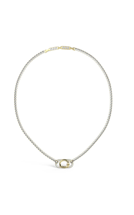 GUESS STEEL OH MY G JUBN04506JWYGT/U Κολιέ Χρυσό Με Λογότυπο Με Πέτρες