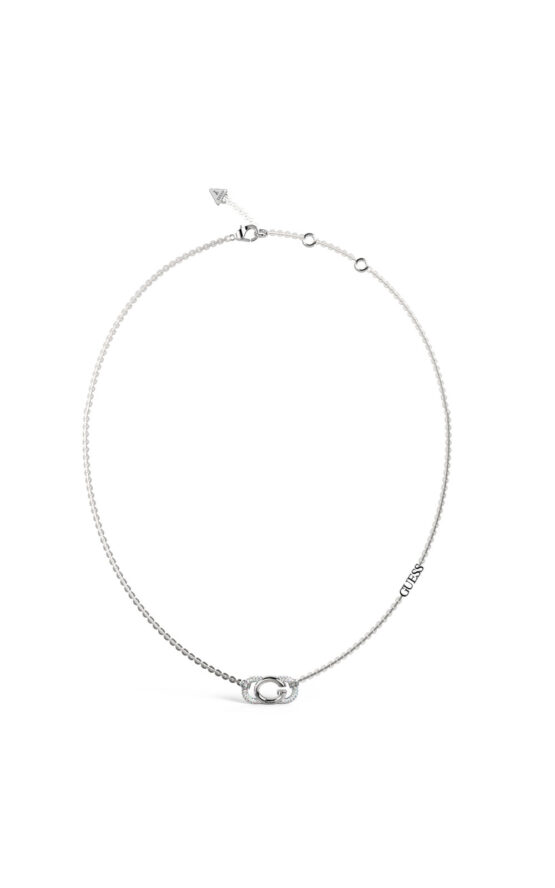 GUESS STEEL OH MY G JUBN04509JWRHT/U Κολιέ Ασημένιο Με Λογότυπα Και Πέτρες