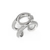 GUESS STEEL OH MY G JUBR04522JWRH-No.54 Δαχτυλίδι Ασημένιο Διπλό Με Λογότυπο Με Πέτρες