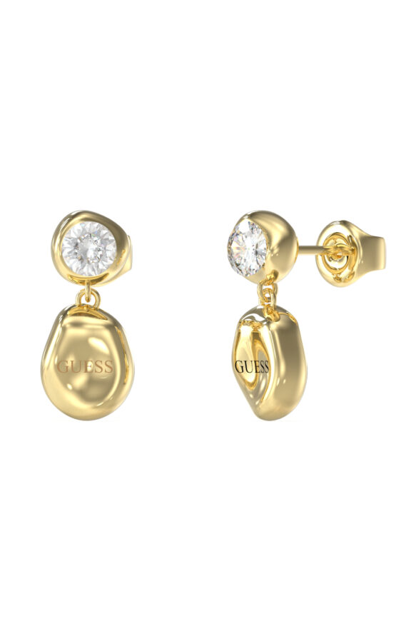 GUESS STEEL PANAREA JUBE05187JWYGT/U Σκουλαρίκια Χρυσά Βότσαλα Με Πέτρες