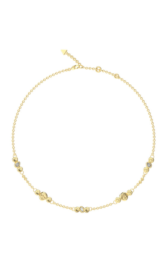 GUESS STEEL PANAREA JUBN05182JWYGT/U Κολιέ Χρυσό Με Βότσαλα Με Πέτρες