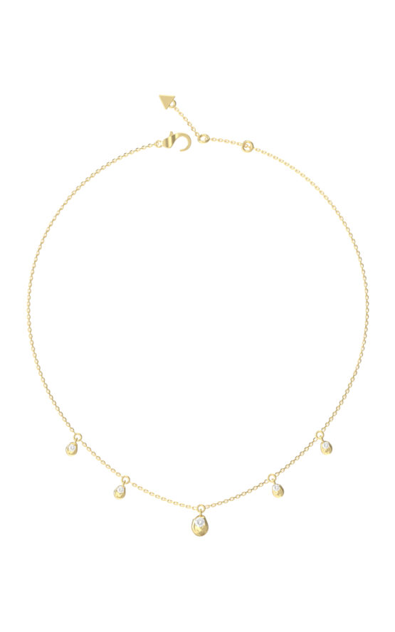 GUESS STEEL PANAREA JUBN05185JWYGT/U Κολιέ Χρυσό Με Κρεμαστά Βότσαλα Με Πέτρες