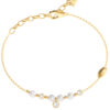 GUESS STEEL PEARLY JUBB06481JWYGL Βραχιόλι Χρυσό Με Άσπρες Πέρλες Και Κρεμαστή Πέτρα