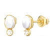 GUESS STEEL PEARLY JUBE06482JWYGT/U Σκουλαρίκια Χρυσά Με Άσπρες Πέρλες