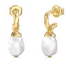 GUESS STEEL PEARLY JUBE06485JWYGT/U Σκουλαρίκια Χρυσά Με Άσπρες Πέρλες