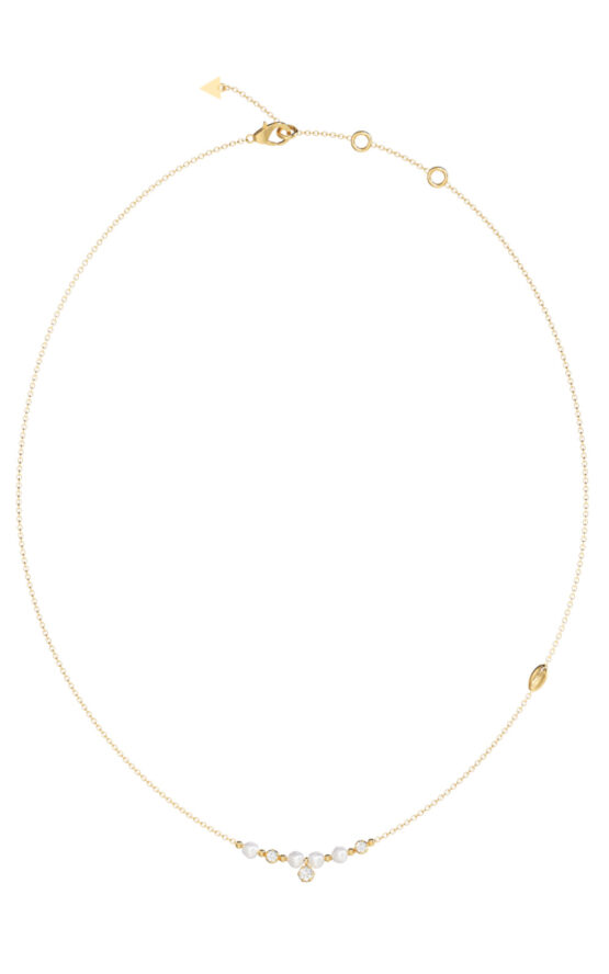 GUESS STEEL PEARLY JUBN06480JWYGT/U Κολιέ Χρυσό Με Άσπρες Πέρλες