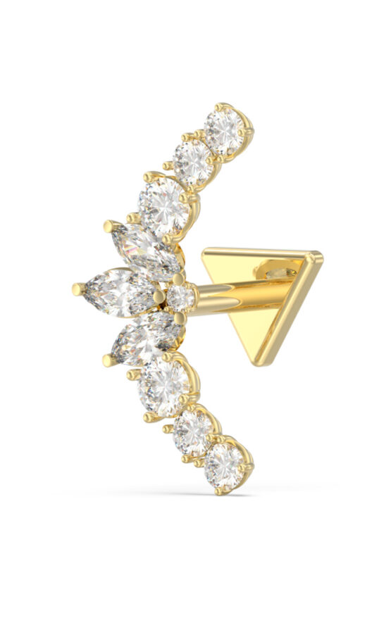 GUESS STEEL PIERCING STUDIO JUBE06264JWYGT/U Σκουλαρίκι Μονό Με Πέτρες