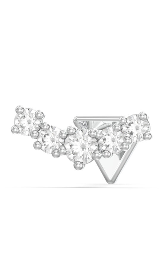 GUESS STEEL PIERCING STUDIO JUBE06265JWRHT/U Σκουλαρίκι Ασημένιο Μονό Με Πέτρες