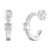 GUESS STEEL PIERCING STUDIO JUBE06272JWRHT/U Κρίκοι Ασημένιοι Με Πέτρες