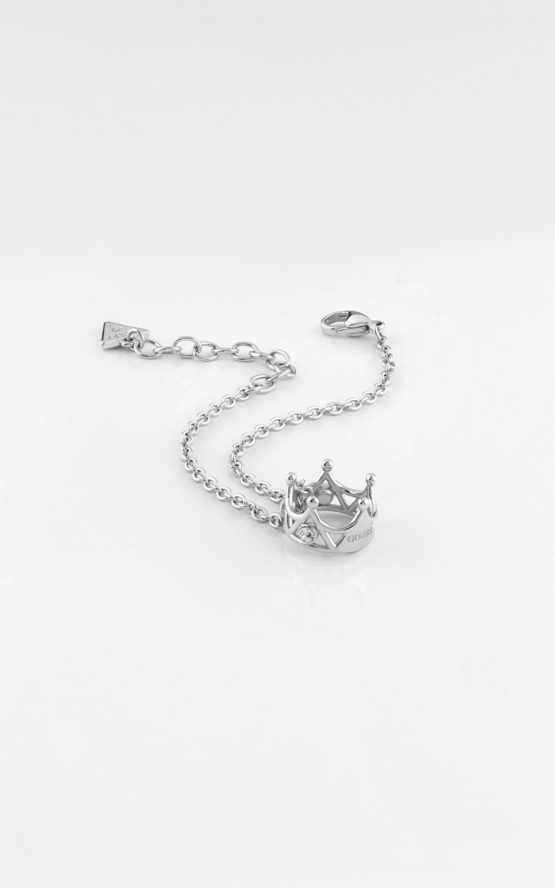 GUESS STEEL QUEEN OF HEART UBB79012-S Ασημένιο Βραχιόλι Με Κορώνα