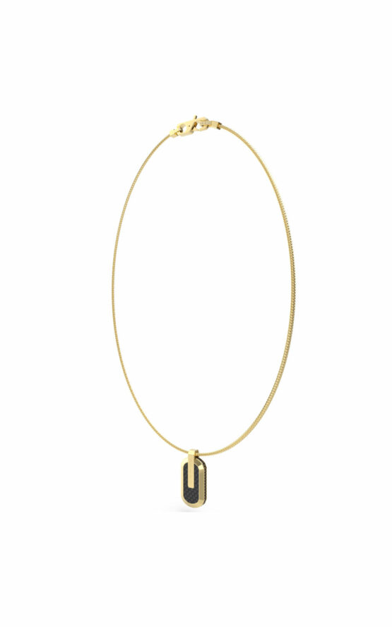 GUESS STEEL RACER JUMN04038JWYGBKT/U Κολιέ Χρυσό Με Σχέδιο Και Λογότυπο