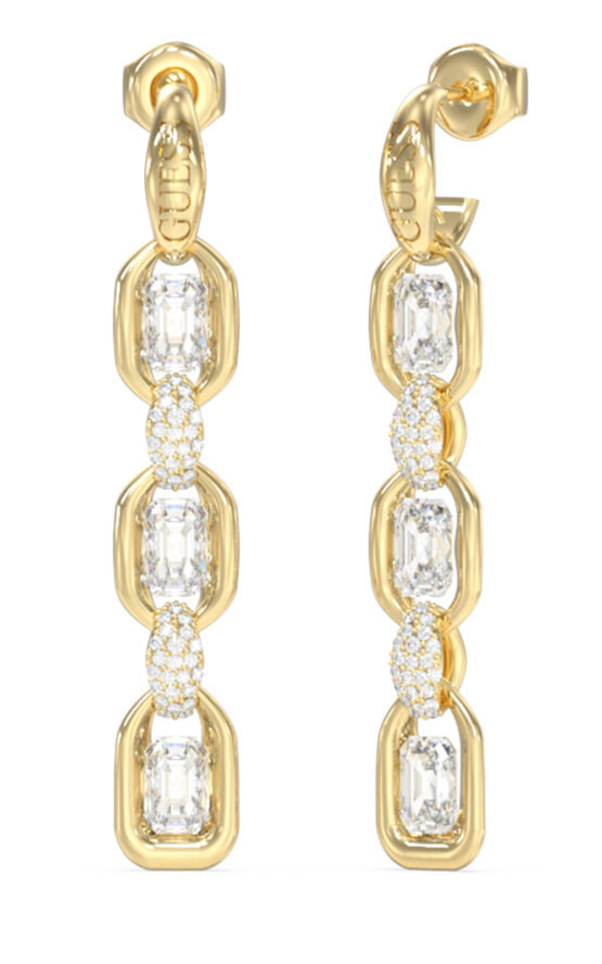 GUESS STEEL RADIOSA JUBE06384JWYGT/U Σκουλαρίκια Χρυσά Με Πέτρες