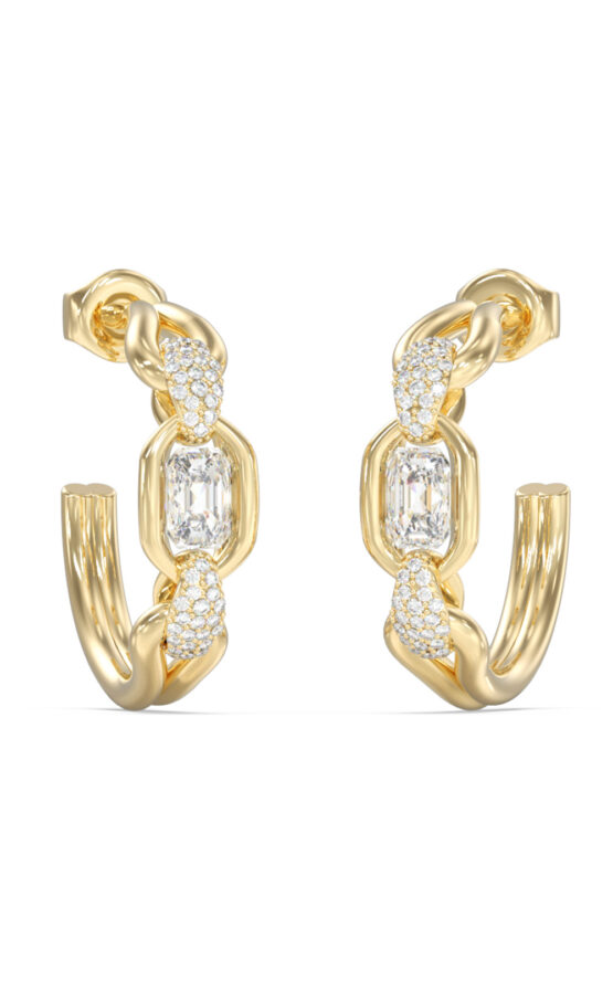 GUESS STEEL RADIOSA JUBE06387JWYGT/U Κρίκοι Χρυσοί Με Πέτρες