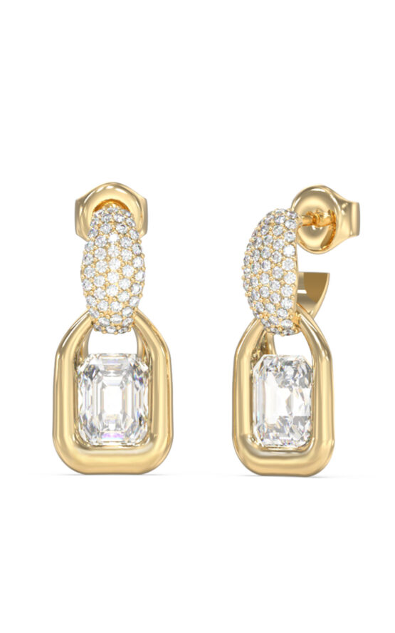 GUESS STEEL RADIOSA JUBE06391JWYGT/U Σκουλαρίκια Χρυσά Με Πέτρες