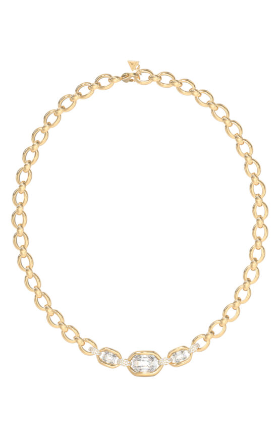 GUESS STEEL RADIOSA JUBN06382JWYGT/U Κολιέ Χρυσό Με Πέτρες
