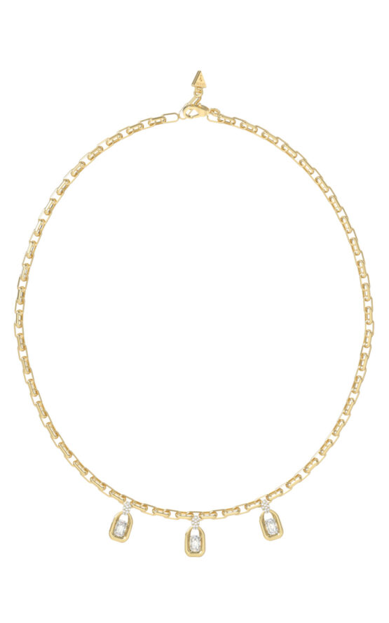 GUESS STEEL RADIOSA JUBN06385JWYGT/U Κολιέ Χρυσό Με Κρεμαστές Πέτρες