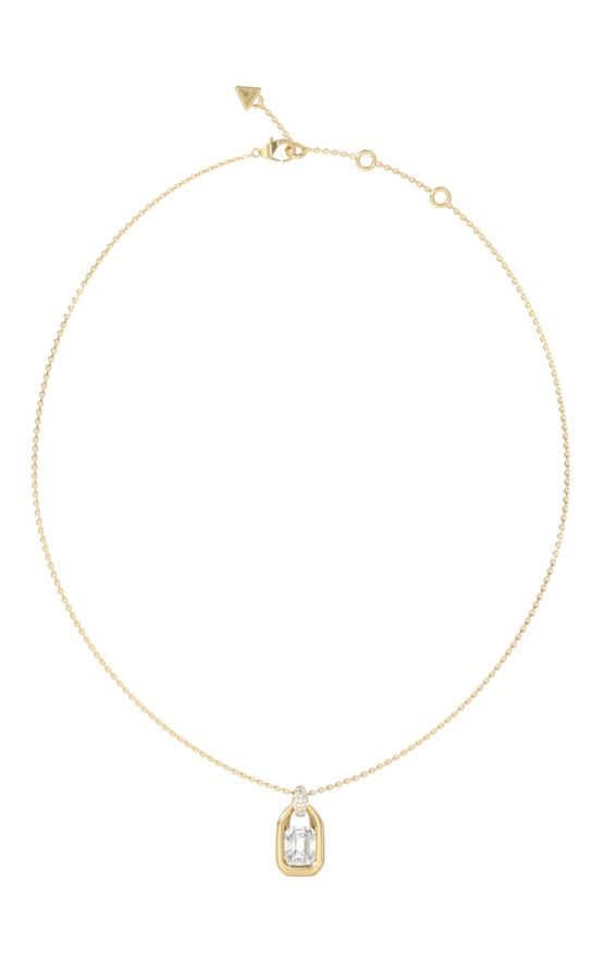 GUESS STEEL RADIOSA JUBN06389JWYGT/U Κολιέ Χρυσό Με Σχέδιο Με Πέτρες