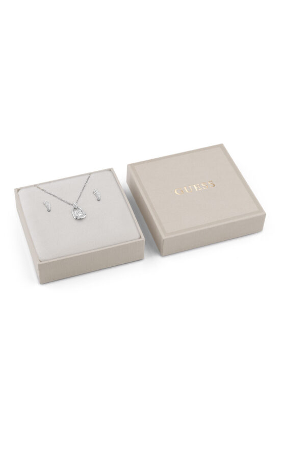 GUESS STEEL RADIOSA JUBS06064JWRHT/U Κουτάκι Με Ασημένιο Κολιέ Και Σκουλαρίκια
