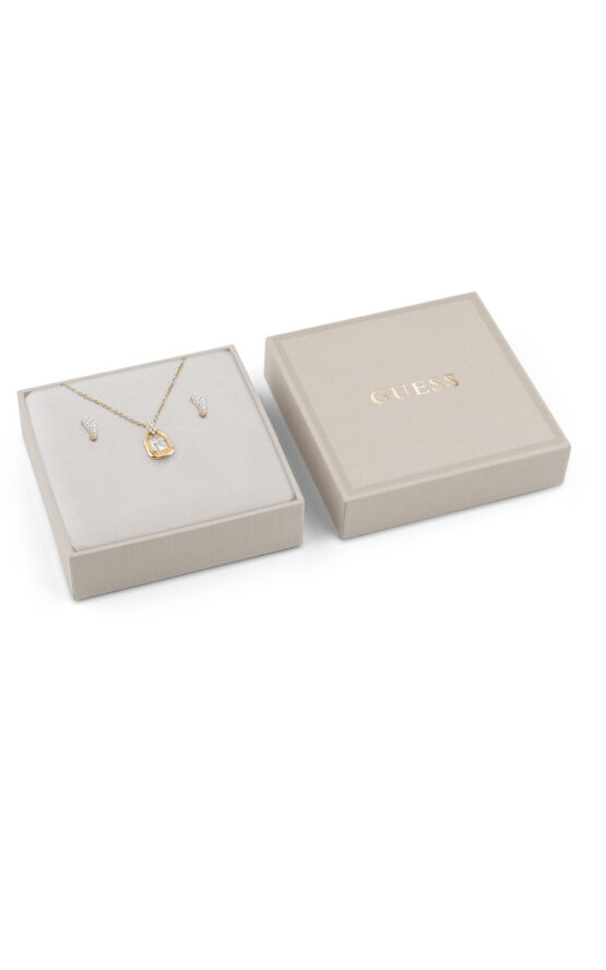 GUESS STEEL RADIOSA JUBS06064JWYGT/U Κουτάκι Με Χρυσό Κολιέ Και Σκουλαρίκια