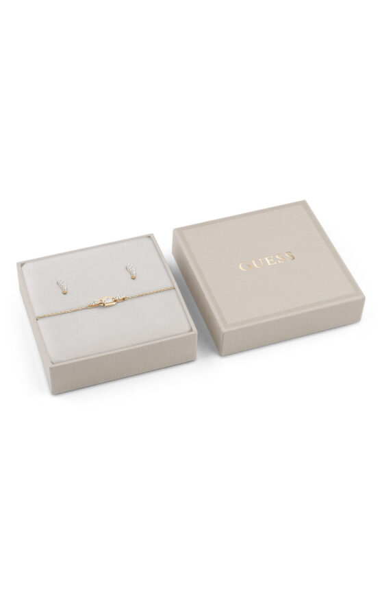 GUESS STEEL RADIOSA JUBS06065JWYGS Κουτάκι Με Χρυσό Βραχιόλι Και Σκουλαρίκια
