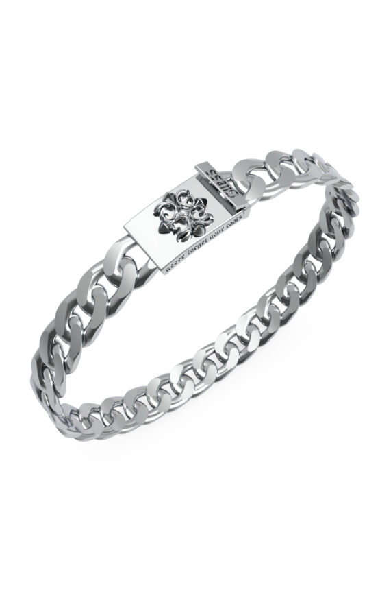 GUESS STEEL REBEL REBEL JUMB05053JWASL Βραχιόλι Ασημένιο Με Σχέδιο Και Λογότυπο