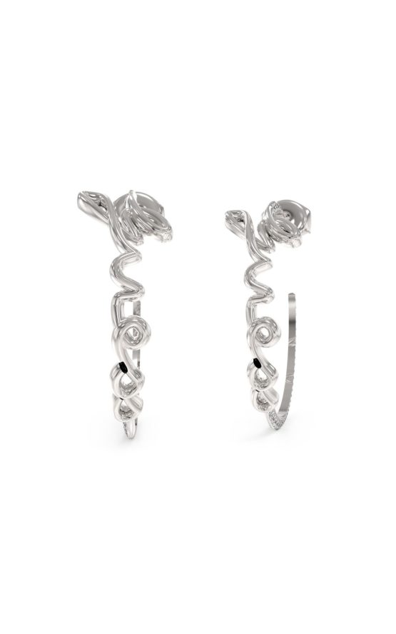 GUESS STEEL SAY MY NAME JUBE03313JWRHT-U Κρίκοι Ασημένιοι Με Λογότυπο