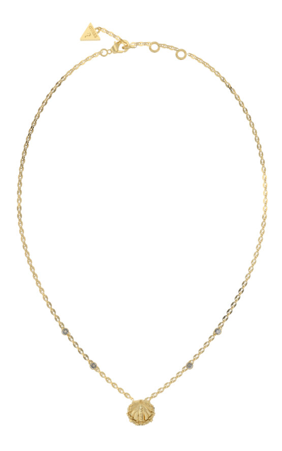 GUESS STEEL SEASHELL JUBN05135JWYGT/U Κολιέ Χρυσό Με Μικρό Κοχύλι Και Πέτρες