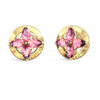 GUESS STEEL SECRET GARDEN JUBE06040JWYGPKT/U Σκουλαρίκια Χρυσά Με Ροζ Πέτρες