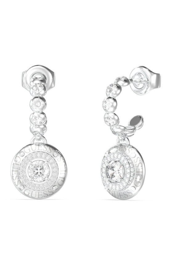 GUESS STEEL SPARKS JUBE06284JWRHT/U Κρίκοι Ασημένιοι Με Κρεμαστό Σχέδιο Με Πέτρες