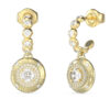 GUESS STEEL SPARKS JUBE06284JWYGT/U Κρίκοι Χρυσοί Με Κρεμαστό Σχέδιο Με Πέτρες