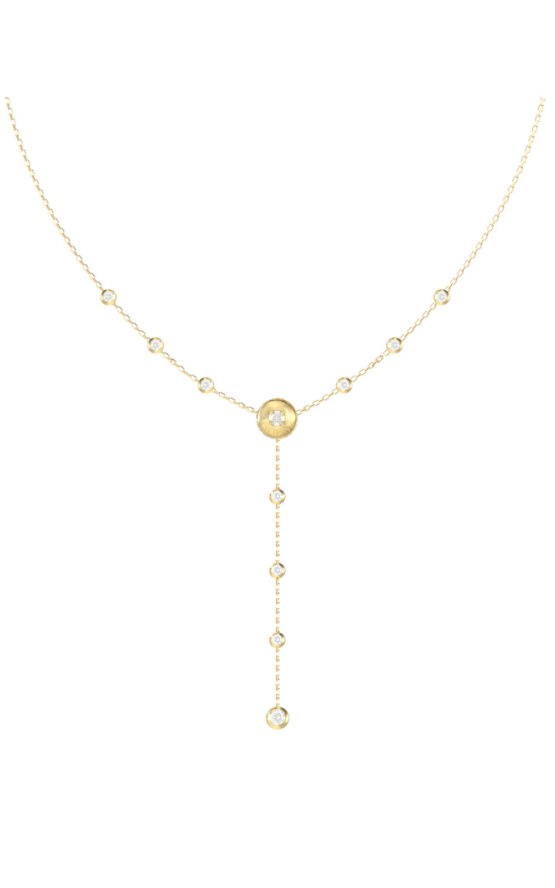 GUESS STEEL SPARKS JUBN06276JWYGT/U Κολιέ Χρυσό Με Σχέδιο Με Πέτρες